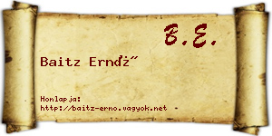 Baitz Ernő névjegykártya